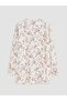 Lcw Grace Ecru Ruffled Collar Floral Women's Tunic - 6