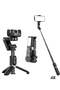 Stick Gimbal Stabilizer – 360° Rotation Tripod, 2-Axis Auto Face Selfie Stick with LED Light, Remote Control Intelligent Stabilizer for Android/iPhone Vlogging, YouTube, TikTok Videos
