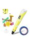 3D Printing Pen With Adjustable Speed And Temperature For Kids Use For Creativity and 3D Design (USB Plug) Yellow