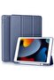 Soft TPU Cover with Trifold Stand and Pencil Holder For iPad 9th/8th/7th Gen 10.2in (Blue Grey)