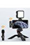 Smartphone Vlogging Kit w/ Tripod Fill Light Microphone Phone Clip for iPhone & Remote - 4