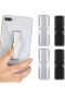 4 Pieces Finger Strap Phone Holder Elastic Finger Holder Cell Phone Grip Holder Finger Strap with Stand for Smartphones, Small Tablets (Black, Silver)