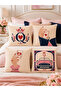 Decorative Throw Pillow Cover with Crowned Letter and Pink Car Pattern 43X43 cm Stylish Decor - 3