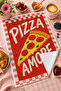 Pizza Amore Spaghetti Regret Italian Cuisine Patterned Modern Mediterranean 2-Piece Kitchen Towel Set 35X55 - 3