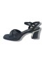 508-26 Shiny Satin Cross Strap Thick Heel Women's Sandals - 3