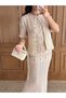 Women's 3-Piece Knitwear Set: Cardigan, Cropped Blouse and Long Skirt Combination, Stylish Summer Set - 4