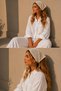 Cream Shk2006 Women's Hand Knitted Bohemian Mesh Bandana Hair Band - 3