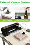 جهاز تفريغ الهواءVacuum Sealer Machine + Wooden Cutting Board 2-in-1 Set – 75KPA External Vacuum System, Natural Solid Wood Tray, Multi-Purpose Kitchen Combo - 5