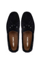 Men's Genuine Leather Black Suede Loafer Shoes - 6