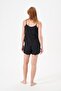 Women's Black Woven Shorts Set 29007 - 4