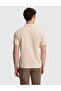 Dark Beige Slim Fit Zippered Polo Collar T-Shirt 50321152-Vr088 - 5