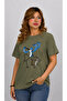 BASKILI BASIC T-SHIRT HAKİ RENK