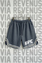 Ufc Ultimate Printed Unisex Vortex Fabric Sports Training Shorts with Stripe Detail