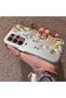 Samsung Galaxy S22 Ultra Compatible Silicone Edge Hard Back Case Couple Phone Case with Floral Pattern - 2