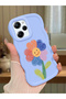 Poco X5 Pro 5g Compatible Case Camera Protector Blue Silicone Couple Phone Case Floral Pattern