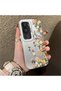 Vivo Y31 5g Compatible Silicone Edge Hard Back Case Couple Phone Case with Floral Pattern - 3
