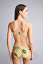 Regular Fit Floral Glitter Fabric Bikini Bottom G7032Ax26Sm - 5