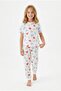 3-13 Years Old Girls' Heart Patterned 100% Cotton Short Sleeve Pajama Set - 3