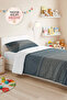 Modern Striped Blue Young Room Single Pique Set - Beige Quilted 160X220 cm Summer Bedspread