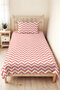 Pink Zigzag Geometric Teen Room Single Pique Set - Modern 160X220 cm Quilted Bedspread - 6