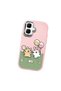 Tecno Spark Go 2 Compatible Case Camera Protector Pink Silicone Couple Phone Case with Line Pattern - 3