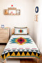 Ethnic Geometric Mustard Young Room Single Pique Set-Bohemian Turquoise Burgundy 160X220Cm Bedspread - 6