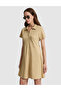 Beige Apaş Collar A-Line Knitted Dress 50326889-Vr011 - 3