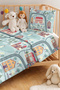 City Map Children's Room Single Pique Set - Pastel Houses 160X220 cm Quilted Bedspread - 2