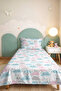 Cloud Pastel Blue Children's Room Single Pique Set - Gray Minimal 160X220 cm Bedspread - 5