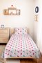 Pink Ladybug Girl's Pique Set - Pastel Mint Turquoise Baby Room Bedspread - 160X220 cm - 5