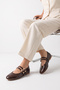 Irosa Women's Flat Shoes - Brown Crocodile - 7