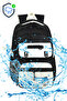 Licensed Logo Patterned Waterproof Twill Fabric Set of 3 Primary School Bags - 3