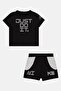 Toddlers Boy 2 Pieces Short Sleeve T-Shirt And Shorts Set, Black - 2