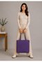 Women's Premium Purple Zippered Hand and Shoulder Bag Fabric Tote Bag Canvas Bag - 2
