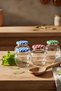 Set of 4 Glass Spice Jars – Round Jars with Colorful Lids 370 ml - 4
