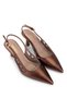 Women's Genuine Leather Orange Heeled Shoes - 2