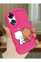 Oppo A60 Compatible Case Camera Protector Red Silicone Couple Phone Case Cute Pattern