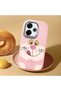Redmi 13X Compatible Case Camera Protector Pink Silicone Couple Phone Case with Cute Pattern - 2