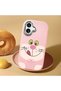 iPhone 17 Compatible Case Camera Protector Pink Silicone Couple Phone Case with Cute Pattern - 2
