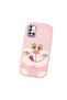 Samsung Galaxy A51 Compatible Case Camera Protective Pink Silicone Couple Phone Case with Cute Pattern - 3