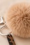 Leopard Patterned Leather Letter Keychain Charm with Pompom Bag Ornament Accessory with Hook Stylish Design for Women - 2