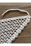 Seamless Hand Knitted White Color Silver Sequined Bandana - 4
