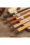 5 Pairs Natural Wood Japanese Chopsticks Set 22.4cm Non-Slip Hand Carved Chopstick Set with Box - 4