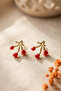 Red Rose Model Design Earrings - 6