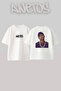 Rapper Chain Design Printed Oversize White T-Shirt