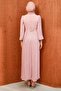 Powder Belted Pleated Evening Dress - 5