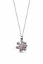 Steel Necklace with Pink Stone Snowflake Figure - Stylish and Durable Women's Necklace