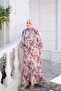 Mink Half-Button Sleeves Elastic Skirt Layered Viscose Dress