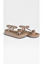 Women's Imported Stone Detailed Comfortable Thick Sole Sandals with Elastic Back in Beige - 5
