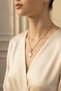 Yellow Color Snowflake Detailed Stone-Embellished Steel Necklace - Stylish and Modern Design - 6